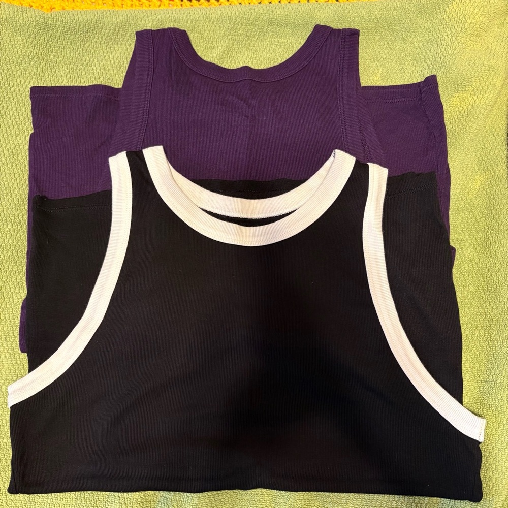 Lot of 2 A New Day High Neck Ribbed Tank Tops